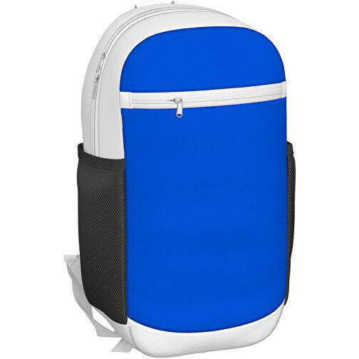 Rucksack Milan , königsblau / weiß, Sublimation-fabric 300g, 15,00cm x 40,00cm x 30,00cm (Länge x Höhe x Breite), Bild 1