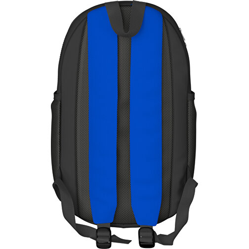 Rucksack Milan , königsblau / schwarz, Sublimation-fabric 300g, 15,00cm x 40,00cm x 30,00cm (Länge x Höhe x Breite), Bild 2