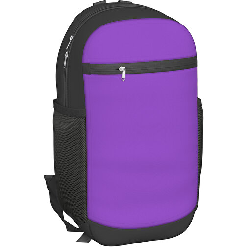 Rucksack Milan , lavendellila / schwarz, Sublimation-fabric 300g, 15,00cm x 40,00cm x 30,00cm (Länge x Höhe x Breite), Bild 1