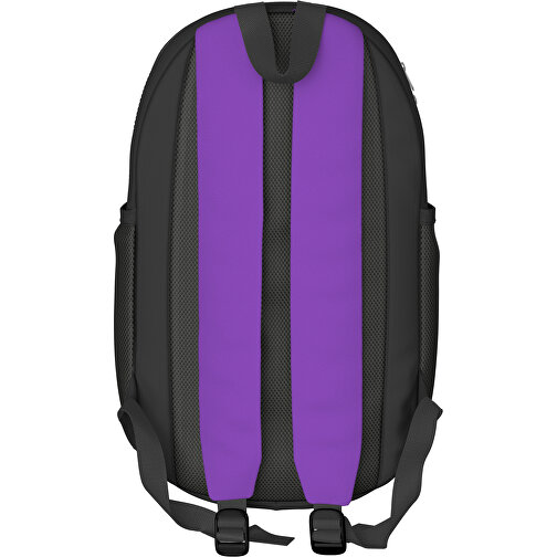 Rucksack Milan , lavendellila / schwarz, Sublimation-fabric 300g, 15,00cm x 40,00cm x 30,00cm (Länge x Höhe x Breite), Bild 2