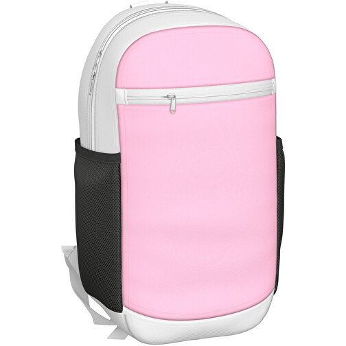 Rucksack Milan , hellrosa / weiss, Sublimation-fabric 300g, 15,00cm x 40,00cm x 30,00cm (Länge x Höhe x Breite), Bild 1