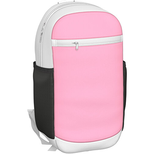 Rucksack Milan , hellpink / weiss, Sublimation-fabric 300g, 15,00cm x 40,00cm x 30,00cm (Länge x Höhe x Breite), Bild 1