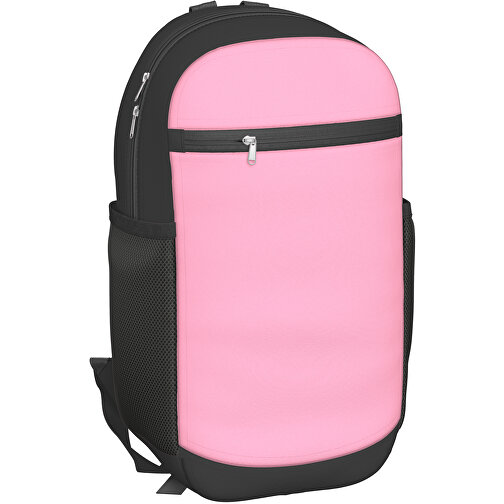 Rucksack Milan , hellpink / schwarz, Sublimation-fabric 300g, 15,00cm x 40,00cm x 30,00cm (Länge x Höhe x Breite), Bild 1