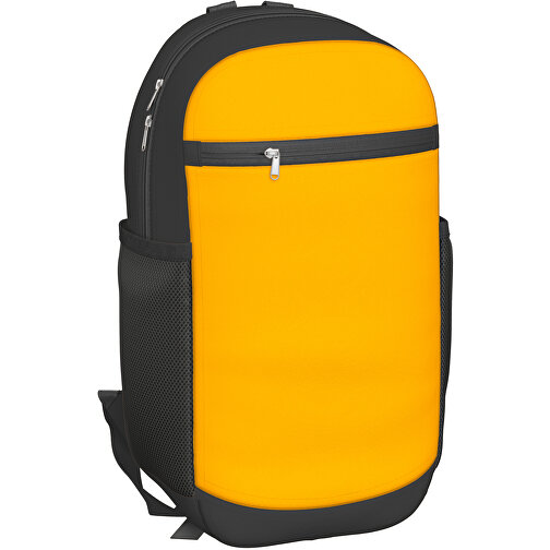 Rucksack Milan , hellorange / schwarz, Sublimation-fabric 300g, 15,00cm x 40,00cm x 30,00cm (Länge x Höhe x Breite), Bild 1