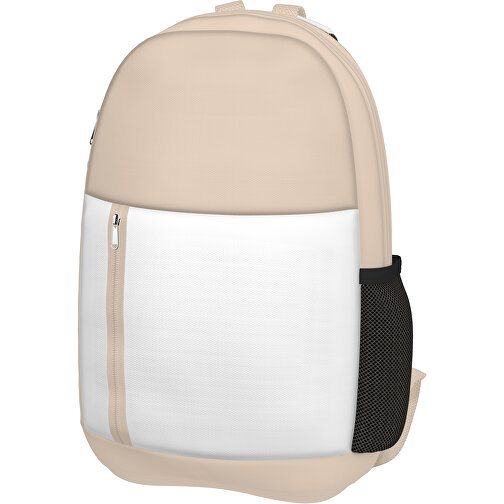 Rucksack Easy , weiss / beige, Sublimation-fabric 300g, 15,00cm x 40,00cm x 30,00cm (Länge x Höhe x Breite), Bild 1