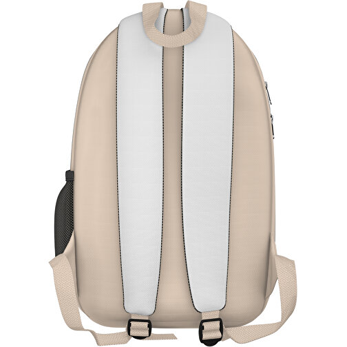 Rucksack Easy , weiss / beige, Sublimation-fabric 300g, 15,00cm x 40,00cm x 30,00cm (Länge x Höhe x Breite), Bild 2