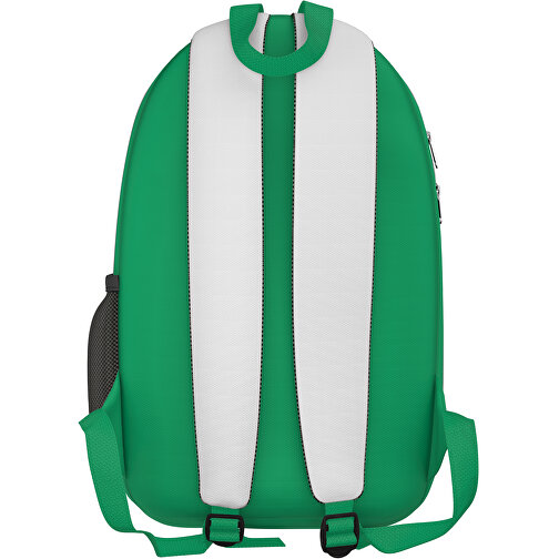 Rucksack Easy , weiß / hellgrün, Sublimation-fabric 300g, 15,00cm x 40,00cm x 30,00cm (Länge x Höhe x Breite), Bild 2