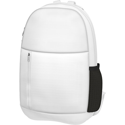 Rucksack Easy , weiß, Sublimation-fabric 300g, 15,00cm x 40,00cm x 30,00cm (Länge x Höhe x Breite), Bild 1