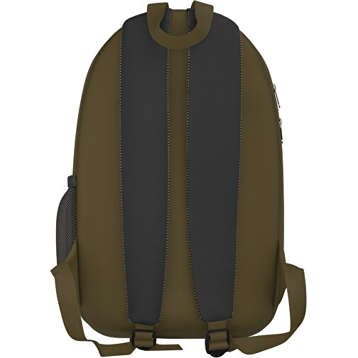 Rucksack Easy , schwarz / tannengrün, Sublimation-fabric 300g, 15,00cm x 40,00cm x 30,00cm (Länge x Höhe x Breite), Bild 2