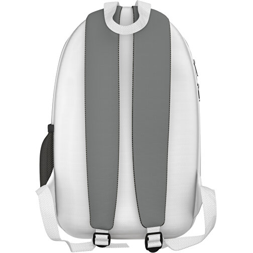 Rucksack Easy , delfingrau / weiß, Sublimation-fabric 300g, 15,00cm x 40,00cm x 30,00cm (Länge x Höhe x Breite), Bild 2