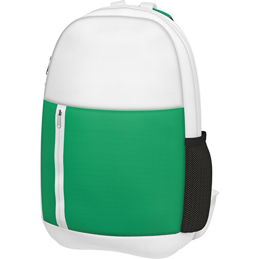 Rucksack Easy , hellgrün / weiss, Sublimation-fabric 300g, 15,00cm x 40,00cm x 30,00cm (Länge x Höhe x Breite), Bild 1