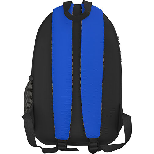 Rucksack Easy , königsblau / schwarz, Sublimation-fabric 300g, 15,00cm x 40,00cm x 30,00cm (Länge x Höhe x Breite), Bild 2