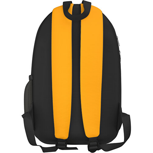 Rucksack Easy , hellorange / schwarz, Sublimation-fabric 300g, 15,00cm x 40,00cm x 30,00cm (Länge x Höhe x Breite), Bild 2