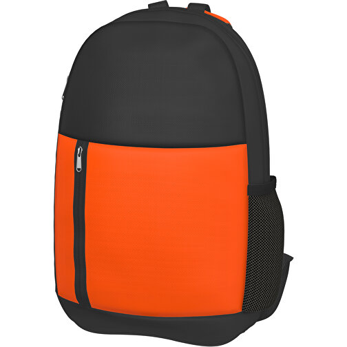 Rucksack Easy , orange / schwarz, Sublimation-fabric 300g, 15,00cm x 40,00cm x 30,00cm (Länge x Höhe x Breite), Bild 1