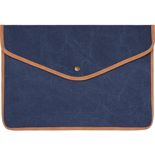 VINGA Bosler 14' Laptop-Tasche Aus GRS Recyceltem Canvas, Navy Blau , navy blau, Canvas - recycelt,Polyester, 38,00cm x 1,80cm x 27,00cm (Länge x Höhe x Breite), Bild 1