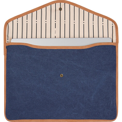 VINGA Bosler 14' Laptop-Tasche Aus GRS Recyceltem Canvas, Navy Blau , navy blau, Canvas - recycelt,Polyester, 38,00cm x 1,80cm x 27,00cm (Länge x Höhe x Breite), Bild 2