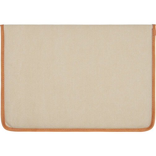 VINGA Bosler 14' Laptop-Tasche Aus GRS Recyceltem Canvas, Greige , beige, Canvas - recycelt,Polyester, 38,00cm x 1,80cm x 27,00cm (Länge x Höhe x Breite), Bild 3