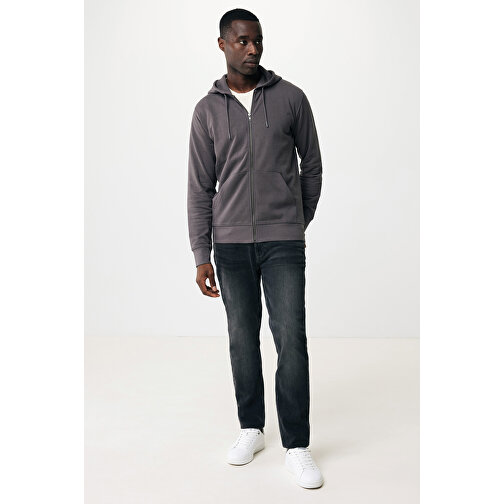 Iqoniq Abisko Zip-Kapuzenpullover Aus Recycelter Baumwolle, Anthrazit , anthrazit, 50% recycelte und 50% biologische Baumwolle, XXS, 61,00cm x 1,00cm x 47,00cm (Länge x Höhe x Breite), Bild 3