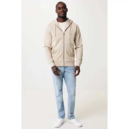 Iqoniq Abisko sweat à capuche zippé en coton recyclé, desert, Image 4