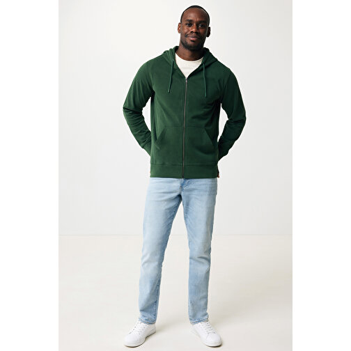 Iqoniq Abisko Zip-Kapuzenpullover Aus Recycelter Baumwolle, Forest Green , forest green, 50% recycelte und 50% biologische Baumwolle, XXXL, 80,00cm x 1,00cm x 68,00cm (Länge x Höhe x Breite), Bild 3