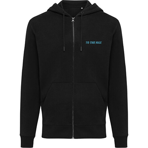 Iqoniq Abisko Zip-Kapuzenpullover Aus Recycelter Baumwolle, Schwarz , schwarz, 50% recycelte und 50% biologische Baumwolle, XXS, 61,00cm x 1,00cm x 47,00cm (Länge x Höhe x Breite), Bild 4