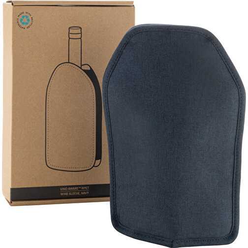 Vino AWARE™ RPET Weinkühler-Sleeve, Navy Blau , navy blau, PET - recycelt, 15,50cm x 22,50cm x 2,50cm (Länge x Höhe x Breite), Bild 8