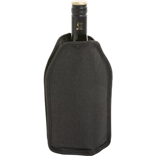 Vino AWARE™ RPET Weinkühler-Sleeve, Schwarz , schwarz, PET - recycelt, 15,50cm x 22,50cm x 2,50cm (Länge x Höhe x Breite), Bild 1