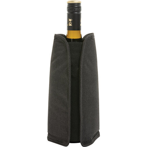 Vino AWARE™ RPET Weinkühler-Sleeve, Schwarz , schwarz, PET - recycelt, 15,50cm x 22,50cm x 2,50cm (Länge x Höhe x Breite), Bild 3