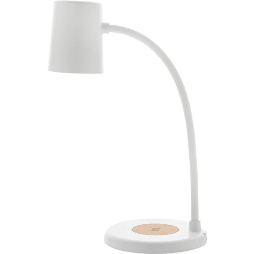 Zenara lampe de bureau 15W en plastique RCS rec. & liège, blanc, Image 3