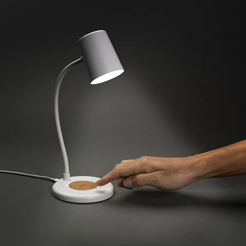 Zenara lampe de bureau 15W en plastique RCS rec. & liège, blanc, Image 6