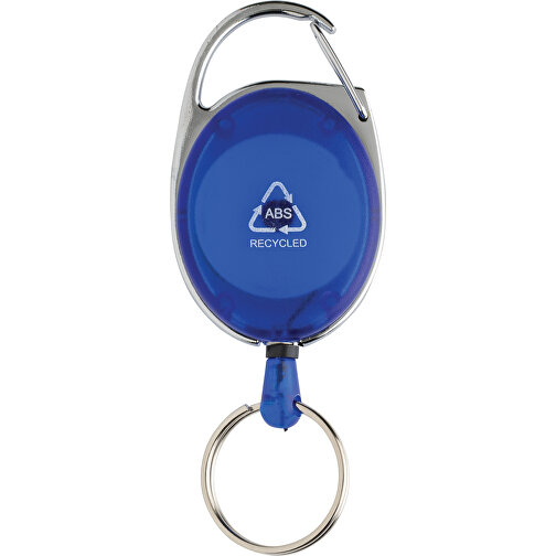 Portachiavi con clip a rullo in ABS riciclato RCS, blu, Immagine 2