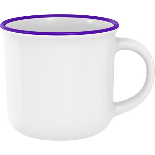 Camp Rand Farbig 320ml , weiß / violet, New Bone China Porzellan, 8,00cm x 12,00cm (Höhe x Breite), Bild 1