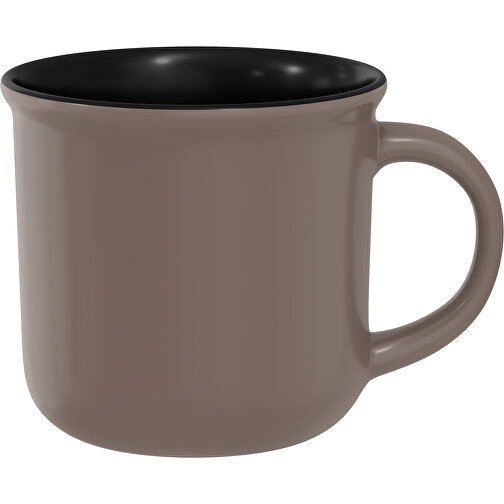 Camp Aussen Farbig Innen Schwarz 320ml , satin-matt braun / schwarz, New Bone China Porzellan, 8,00cm x 12,00cm (Höhe x Breite), Bild 1