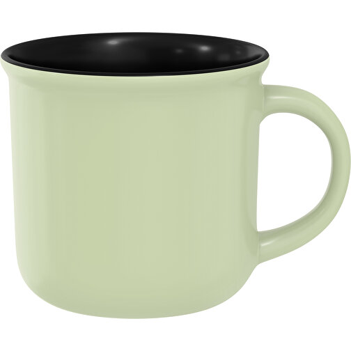 Camp Aussen Farbig Innen Schwarz 320ml , mintgrün / schwarz, New Bone China Porzellan, 8,00cm x 12,00cm (Höhe x Breite), Bild 1