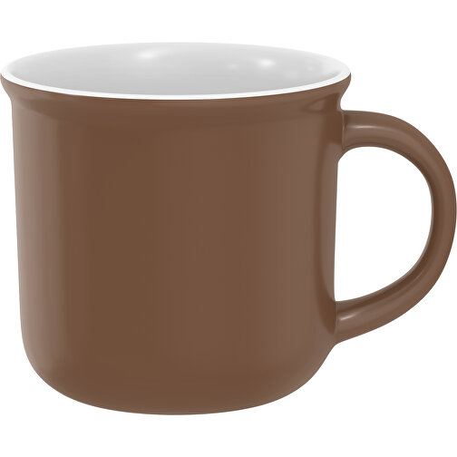 Camp Aussen Farbig Innen Weiß 320ml , sepiabraun / weiß, New Bone China Porzellan, 8,00cm x 12,00cm (Höhe x Breite), Bild 1