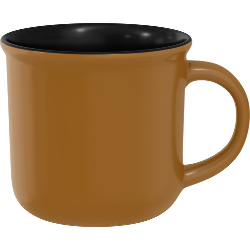 Camp Aussen Farbig Innen Schwarz 320ml , erdbraun / schwarz, New Bone China Porzellan, 8,00cm x 12,00cm (Höhe x Breite), Bild 1