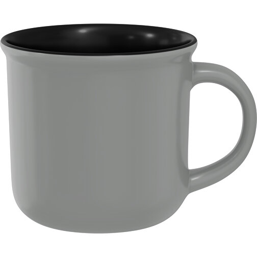 Camp Aussen Farbig Innen Schwarz 320ml , grau / schwarz, New Bone China Porzellan, 8,00cm x 12,00cm (Höhe x Breite), Bild 1