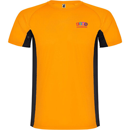 Shanghai Sport T-Shirt Für Kinder , fluor orange / schwarz, Mesh mit Cool Fit Finish 100% Polyester, 140 g/m2, Contrast fabric, Mesh mit Cool Fit Finish 100% Polyester, 140 g/m2, 16, , Bild 2