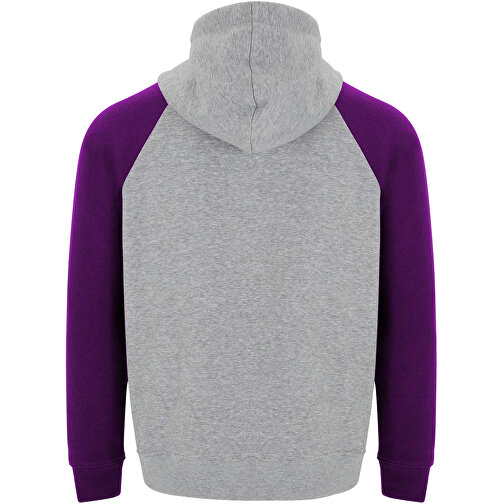 Badet Zweifarbiger Kapuzenpullover Für Kinder , heather grau / lila, Gebürsteter Sweatshirt Strick 50% Baumwolle, 50% Polyester, 280 g/m2, 5/6, , Bild 3