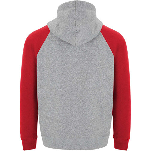 Badet Zweifarbiger Kapuzenpullover Für Kinder , heather grau / rot, Gebürsteter Sweatshirt Strick 50% Baumwolle, 50% Polyester, 280 g/m2, 9/10, , Bild 3