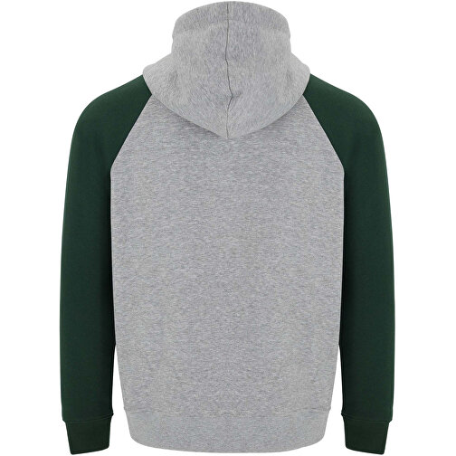 Badet Zweifarbiger Kapuzenpullover Für Kinder , heather grau / dunkelgrün, Gebürsteter Sweatshirt Strick 50% Baumwolle, 50% Polyester, 280 g/m2, 7/8, , Bild 3