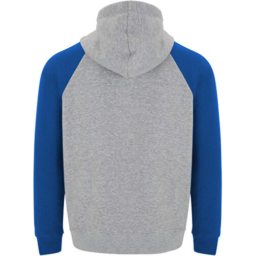 Badet Zweifarbiger Kapuzenpullover Für Kinder , heather grau / royalblau, Gebürsteter Sweatshirt Strick 50% Baumwolle, 50% Polyester, 280 g/m2, 3/4, , Bild 2