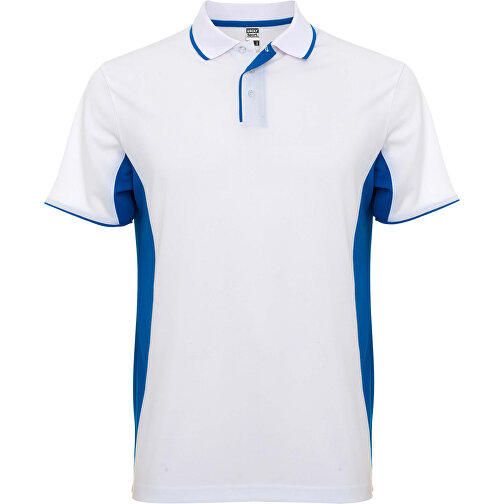 Montmelo Sport Poloshirt Unisex , weiß / royalblau, Piqué Strick mit Cool Fit Finish 100% Polyester, 150 g/m2, 2XL, , Bild 1