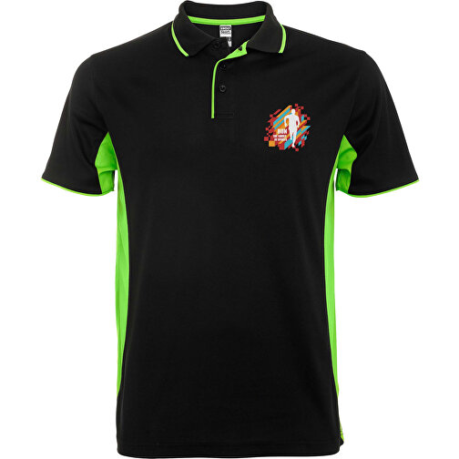 Montmelo Sport Poloshirt Unisex , schwarz / limone, Piqué Strick mit Cool Fit Finish 100% Polyester, 150 g/m2, L, , Bild 2