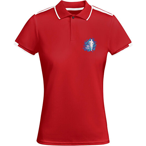 Tamil Sport Poloshirt Für Damen , rot / weiß, Piqué Strick mit Cool Fit Finish 50% Recyceltes Polyester, 50% Polyester, 140 g/m2, XL, , Bild 2