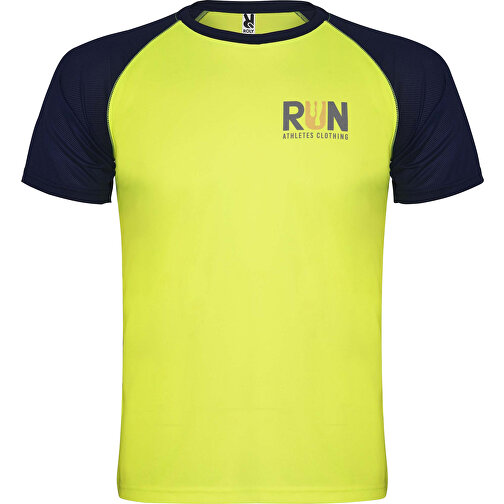 Indianapolis Sport T-Shirt Für Kinder , fluor yellow / navy blue, Mesh mit Cool Fit Finish 100% Polyester, 140 g/m2, 4, , Bild 2