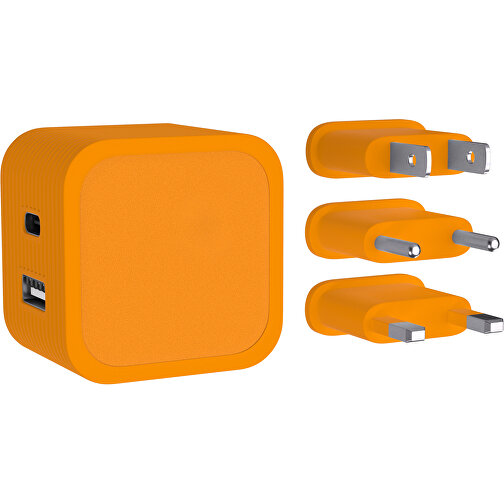 ChargePro Dual 20w Ladegerät , kürbisorange, ABS Kunststoff, 46,00cm x 33,00cm x 46,00cm (Länge x Höhe x Breite), Bild 1