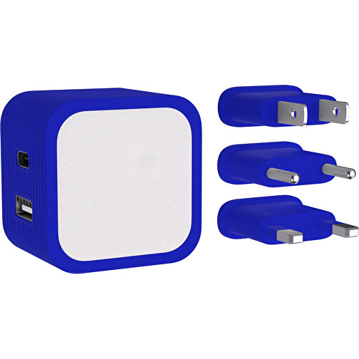 ChargePro Dual 20w Ladegerät , weiß / blau, ABS Kunststoff, 46,00cm x 33,00cm x 46,00cm (Länge x Höhe x Breite), Bild 1