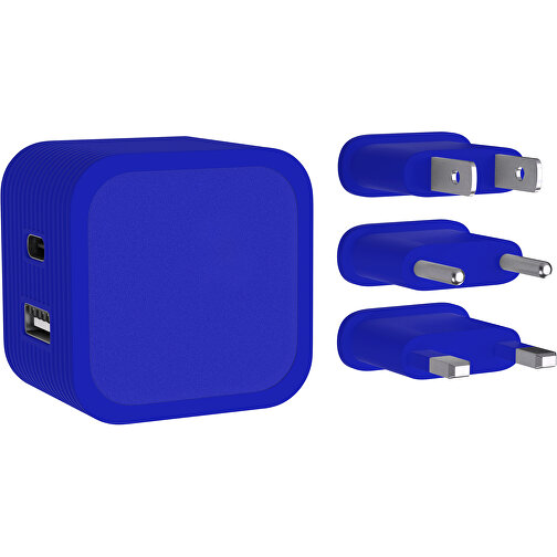 ChargePro Dual 20w Ladegerät , blau, ABS Kunststoff, 46,00cm x 33,00cm x 46,00cm (Länge x Höhe x Breite), Bild 1