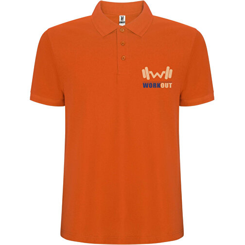 Pegaso Premium Poloshirt Für Herren , orange, Piqué Strick 60% Baumwolle, 40% Polyester, 190 g/m2, L, , Bild 2